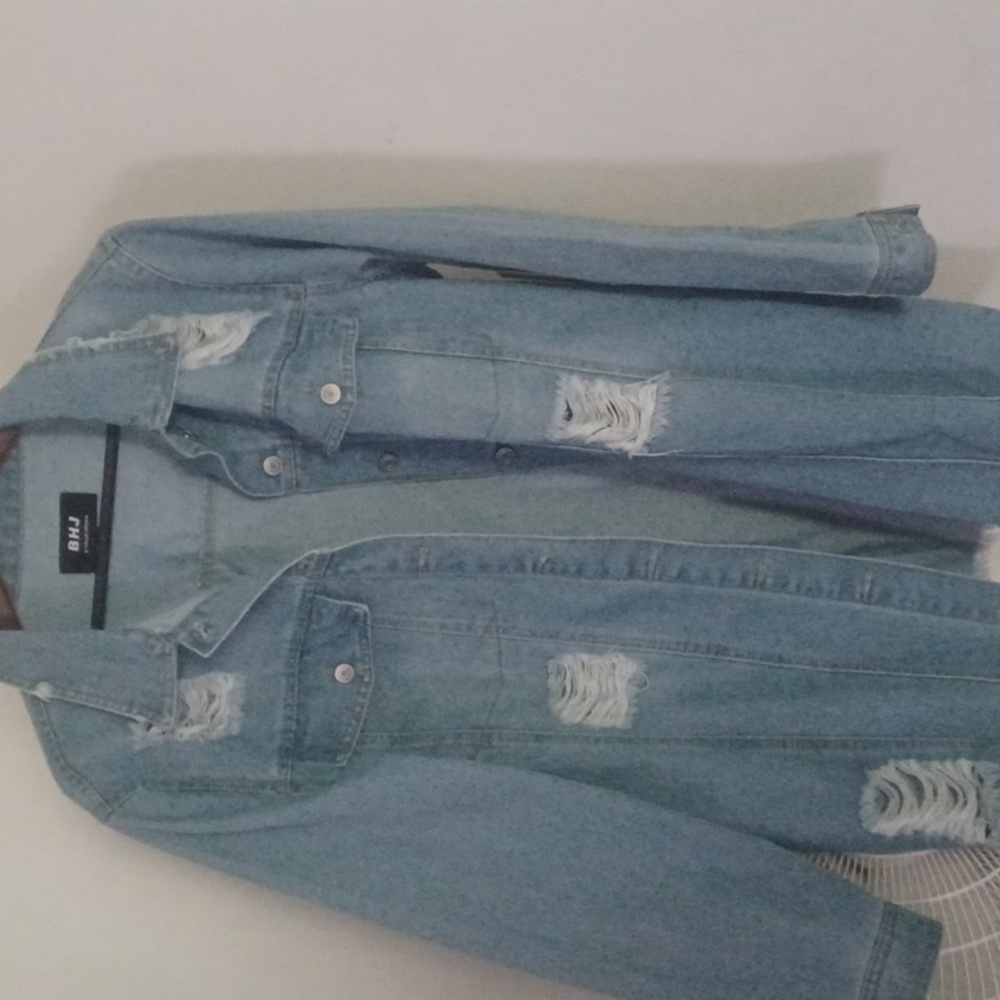 BHJ Jean's ripped dress  size L new, long sleeve.